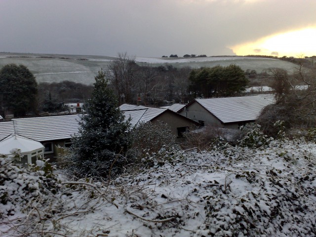 Angarrack from Back Lane in the snow